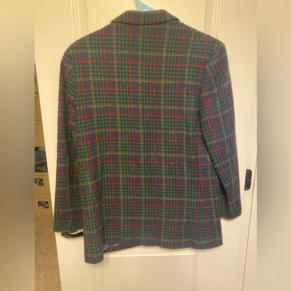 Lands' End Women’s Wool Plaid Blazer - Multicolor